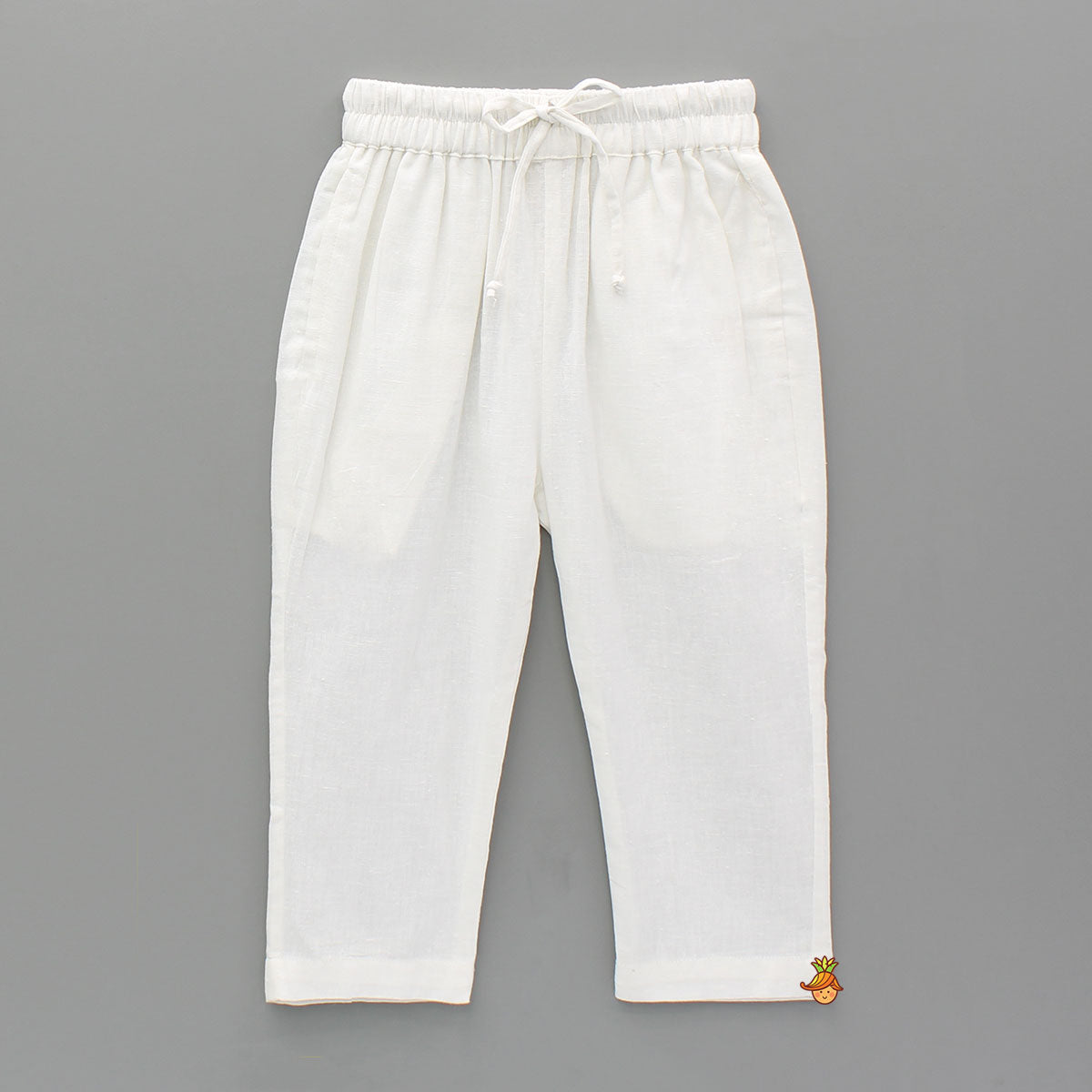 Cotton Lurex Striped White Kurta And Pyjama