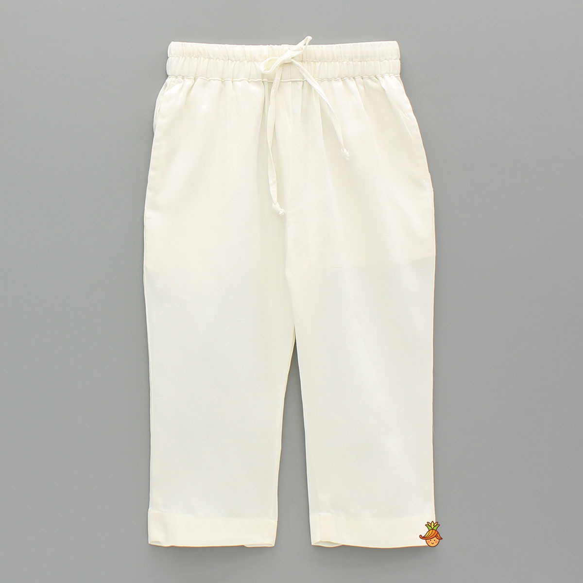 Pre Order: Off White Gota Lace Detailed Kurta And Pyjama