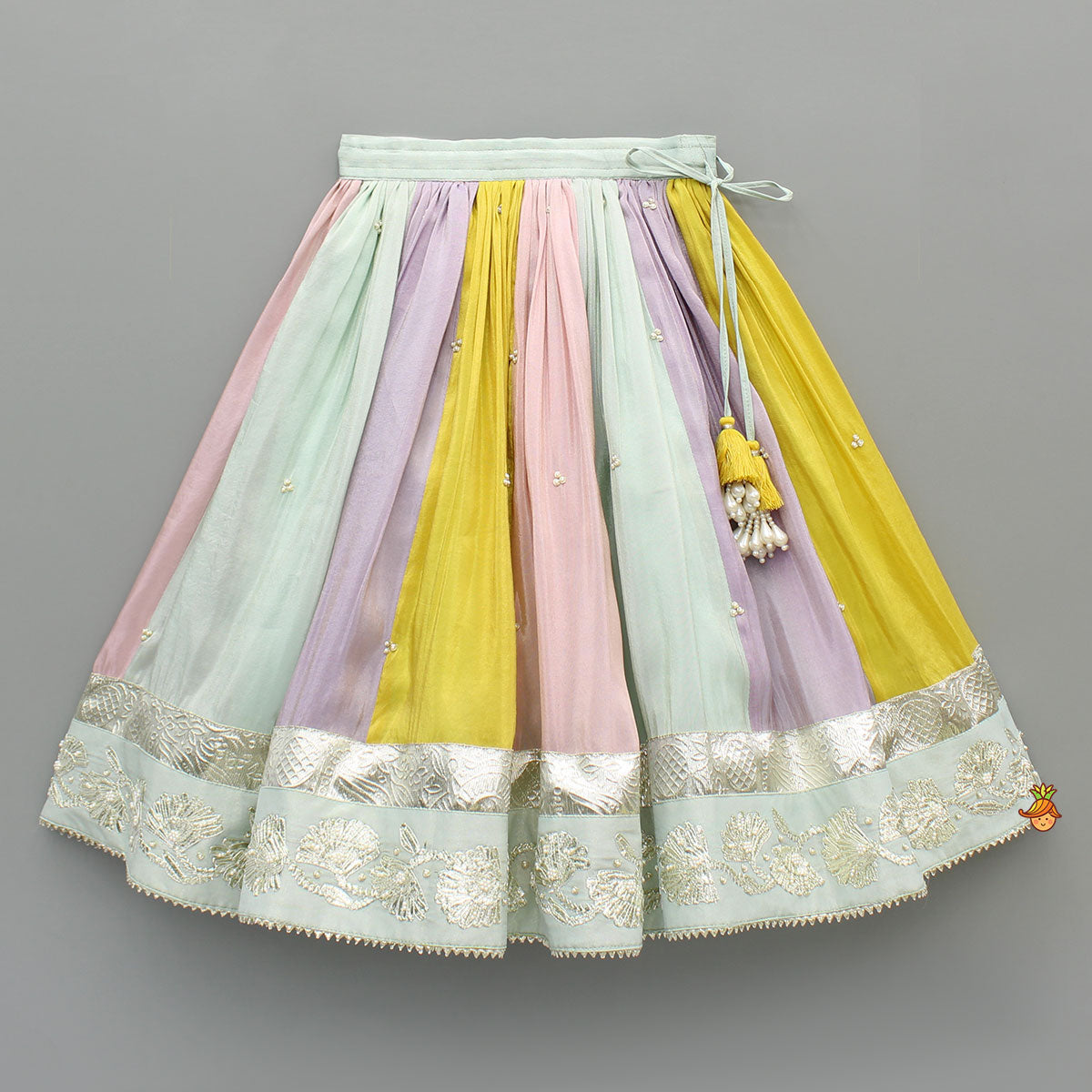 Pre Order: Colour Blocked Multicoloured Lehenga