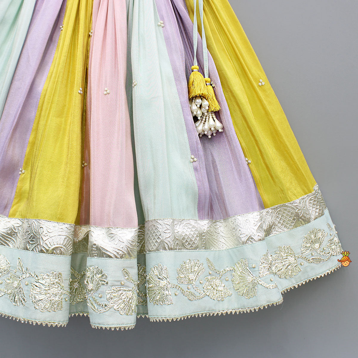 Pre Order: Colour Blocked Multicoloured Lehenga