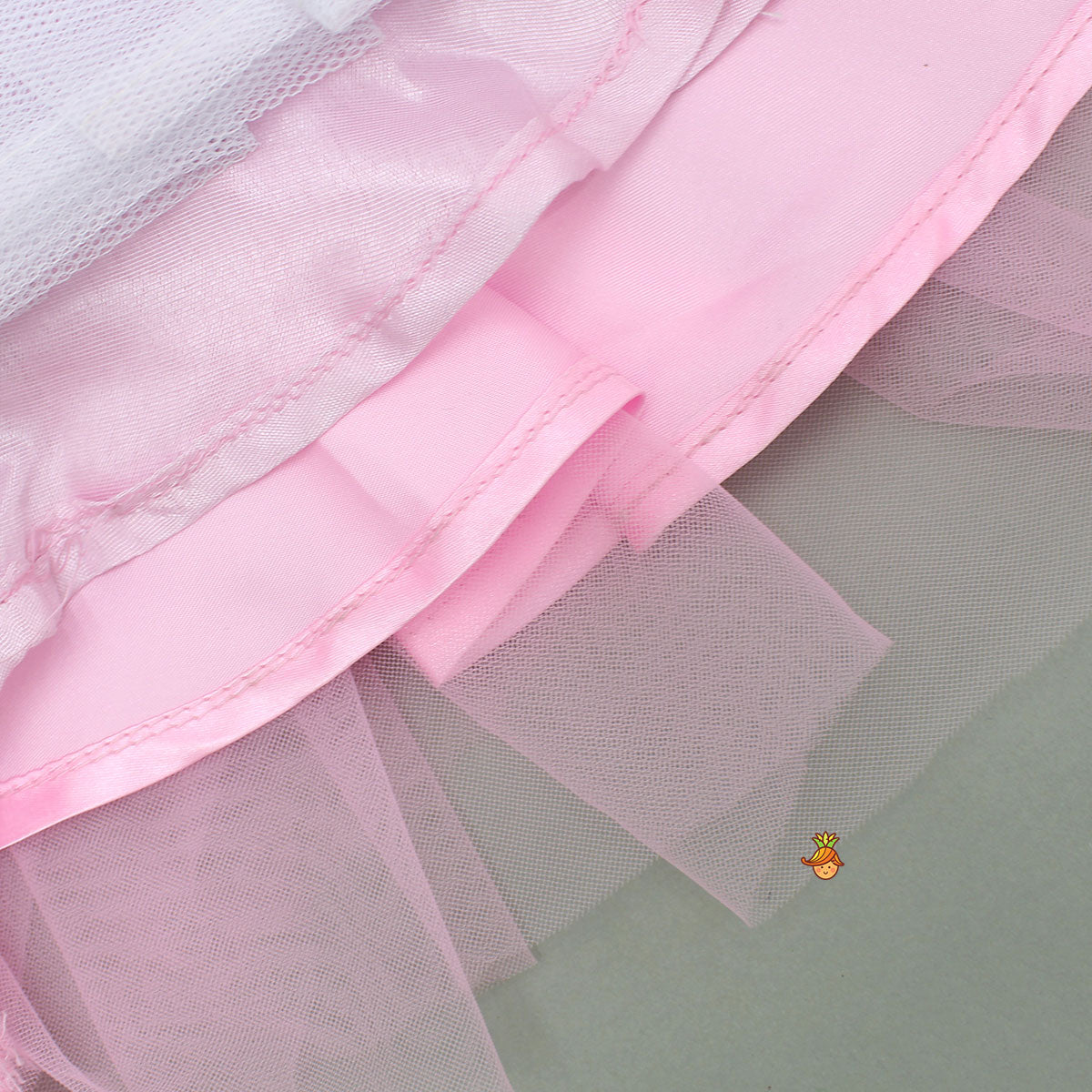 Pre Order: Pink Embellished Dress With Butterfly Wings And Swirled Bow Hairclip