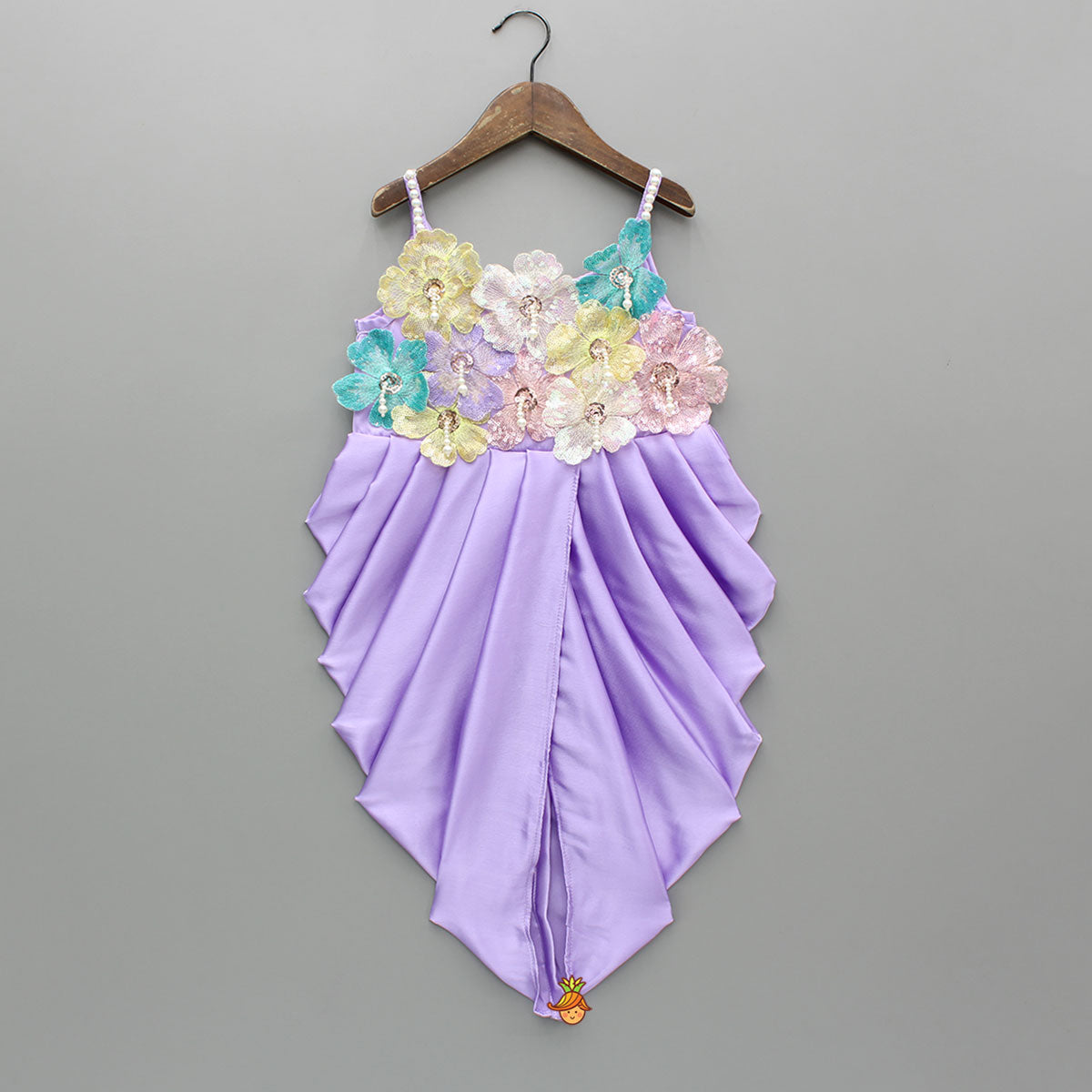 Pre Order: Lavender Embellished Pleated Dhoti Style Dress