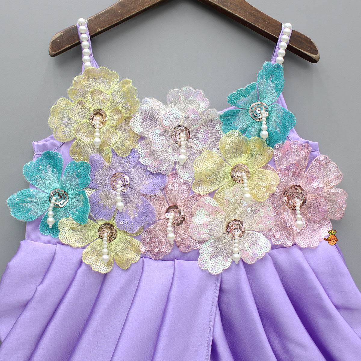 Pre Order: Lavender Embellished Pleated Dhoti Style Dress