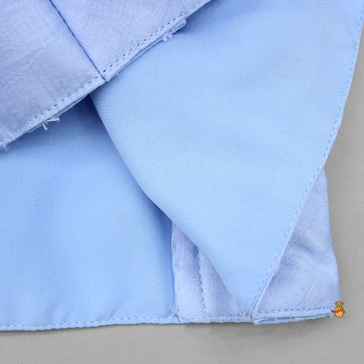 Blue Swirled Flower Embellished One Shoulder Top And Flared Palazzo