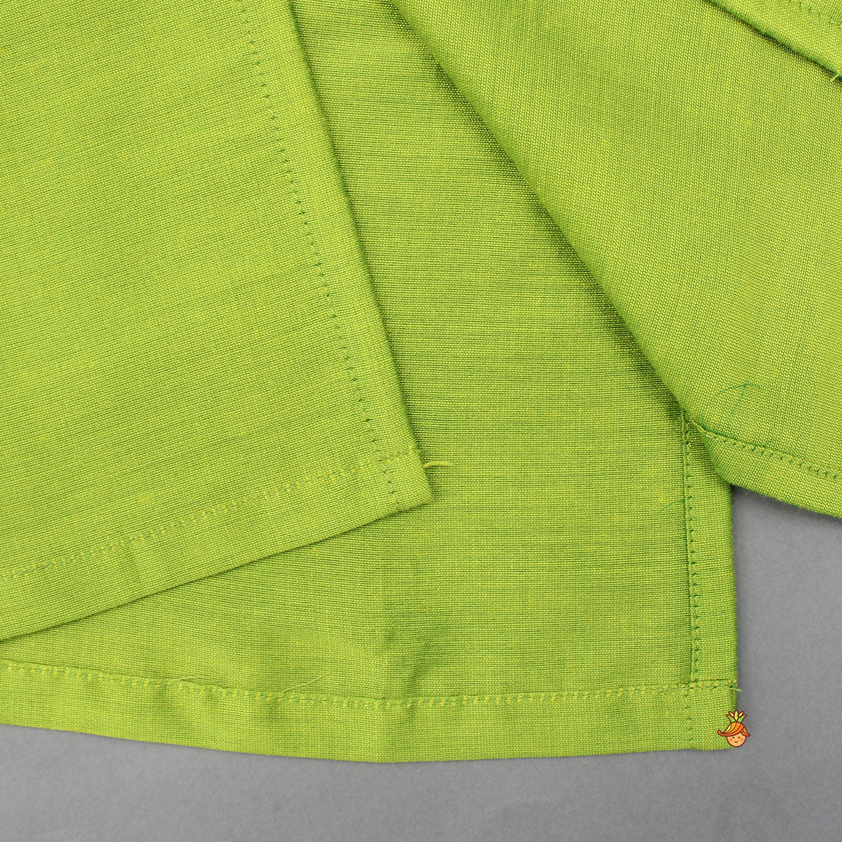 Green Gota Lace Detailed Kurta With Dhoti