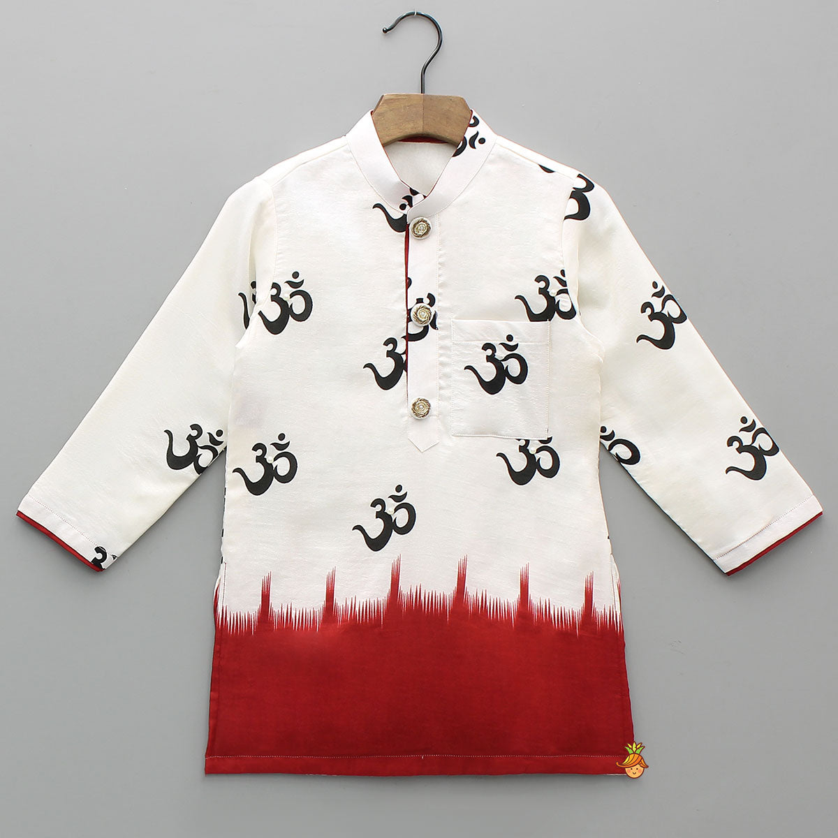 Pre Order: Dual Tone Printed Kurta And Dhoti