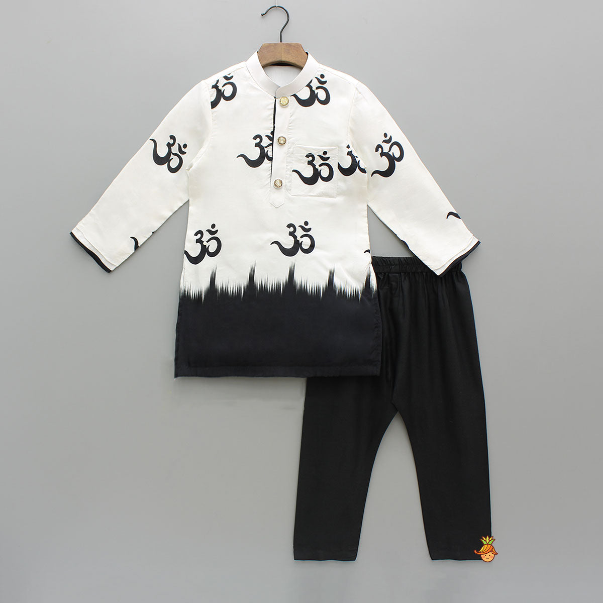 Pre Order: Dual Tone Printed Embellished Kurta And Pyjama