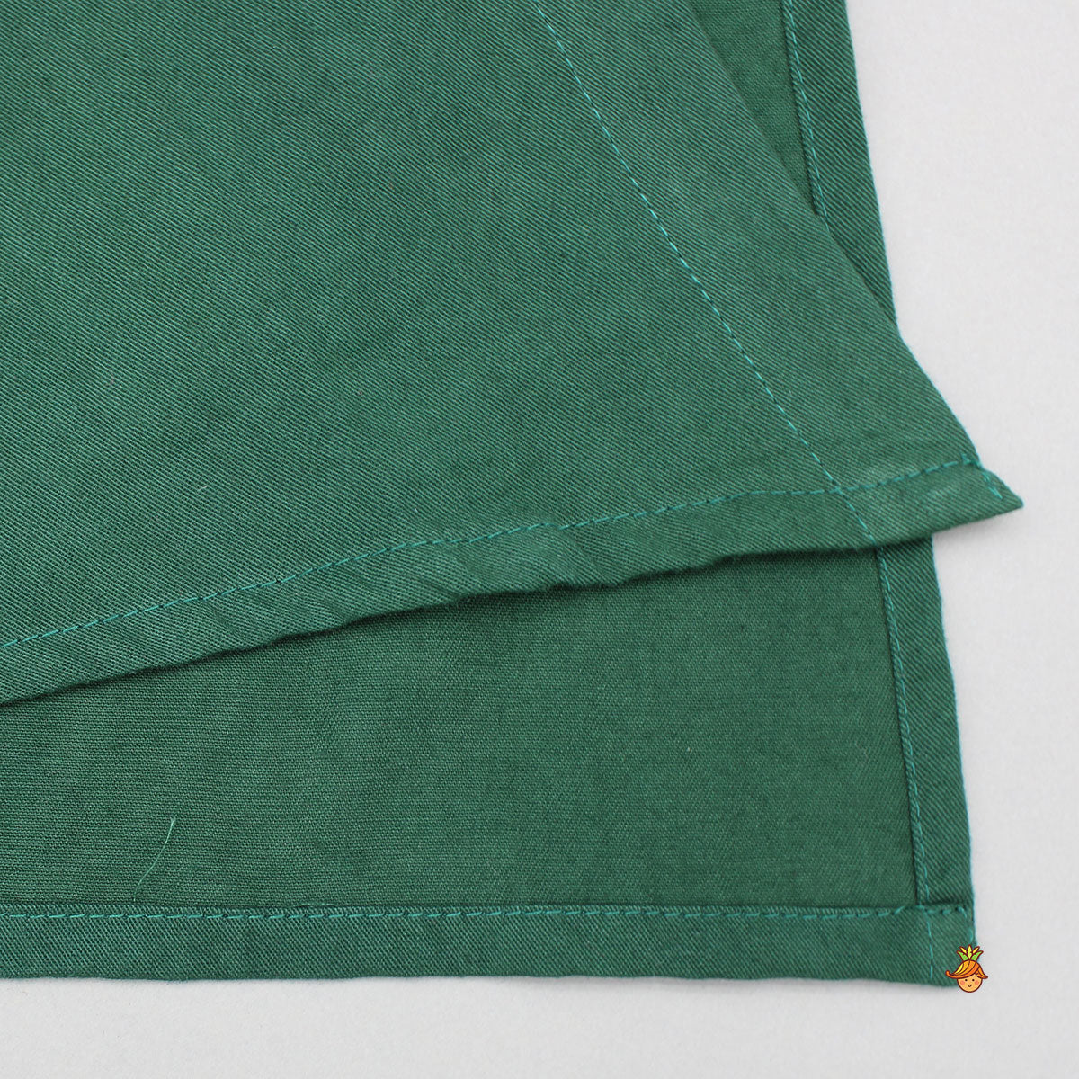 Pre Order: Green Pleated Asymmetric Stylish Kurta With Pant