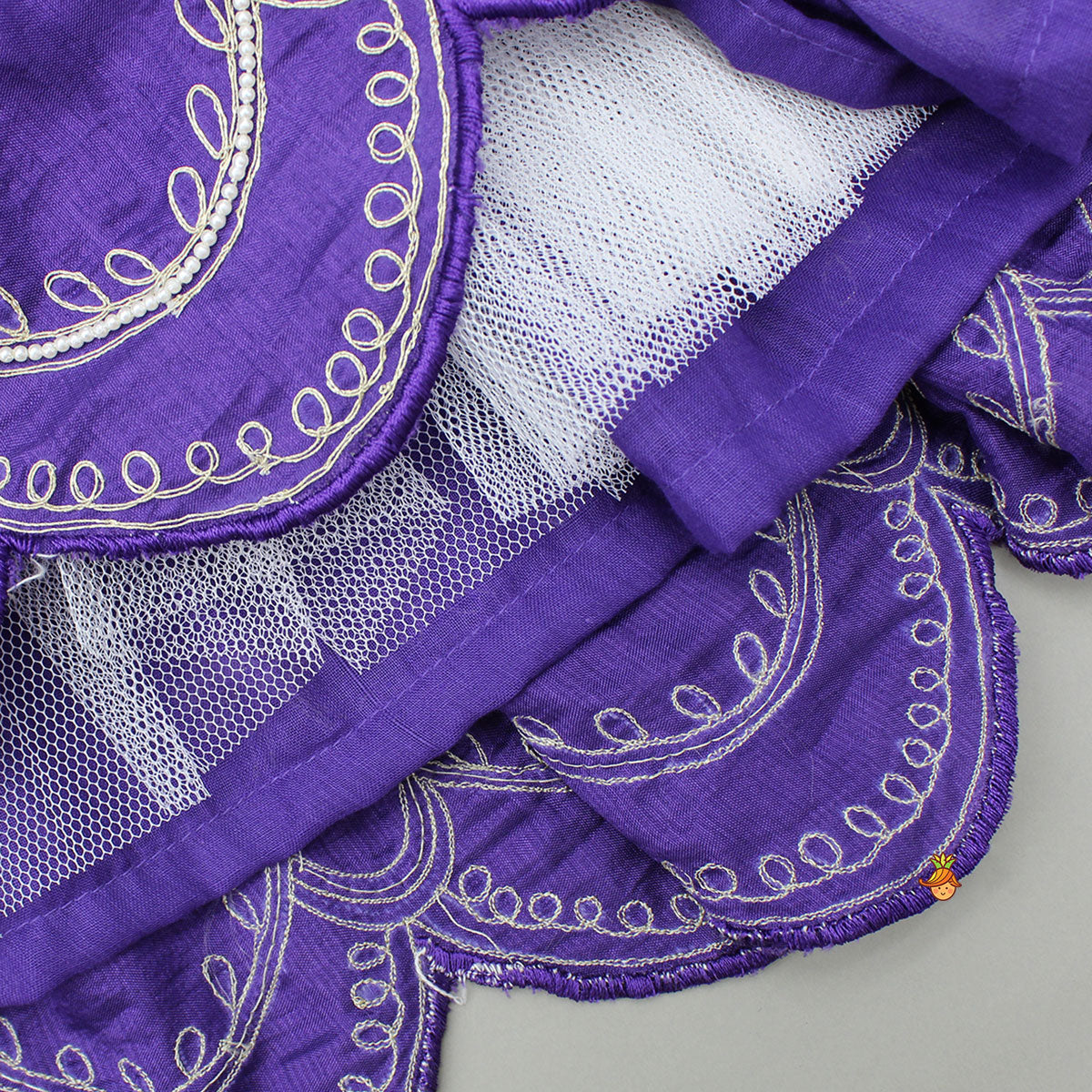 Pre Order: Violet Embroidered Top And Pleated Lehenga