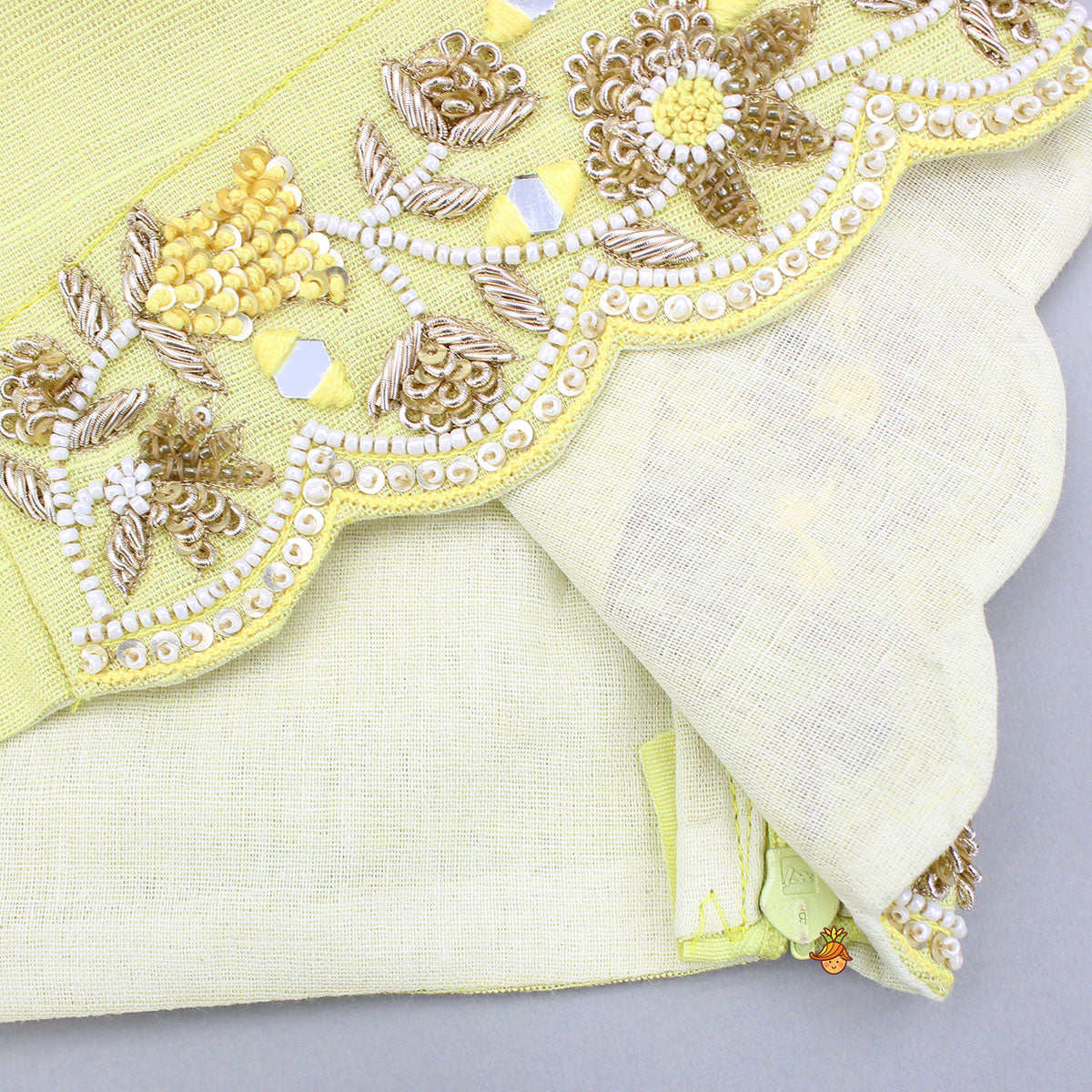 Pre Order: Yellow Embroidered Top And Stylish Layered Lehenga With Dupatta