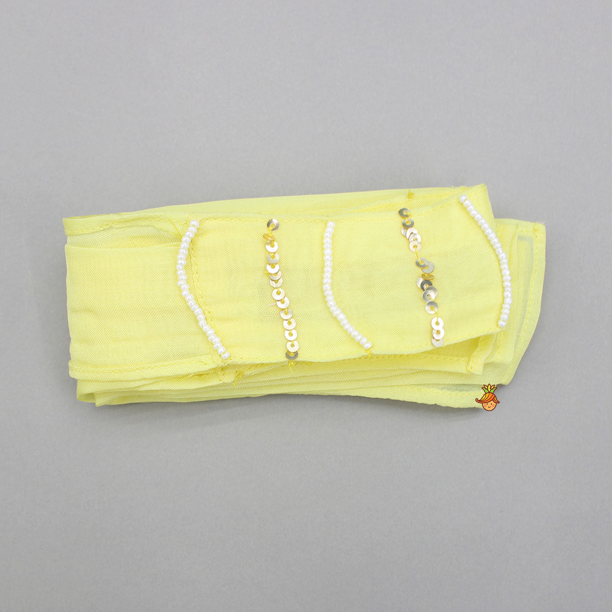 Pre Order: Yellow Embroidered Top And Stylish Layered Lehenga With Dupatta