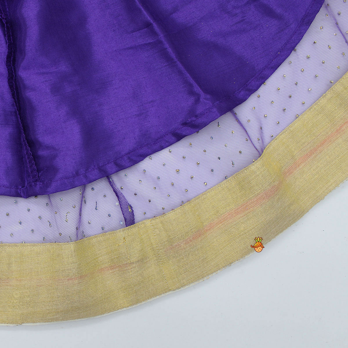 Pink Frilly Brocade Top And Sparkling Lehenga