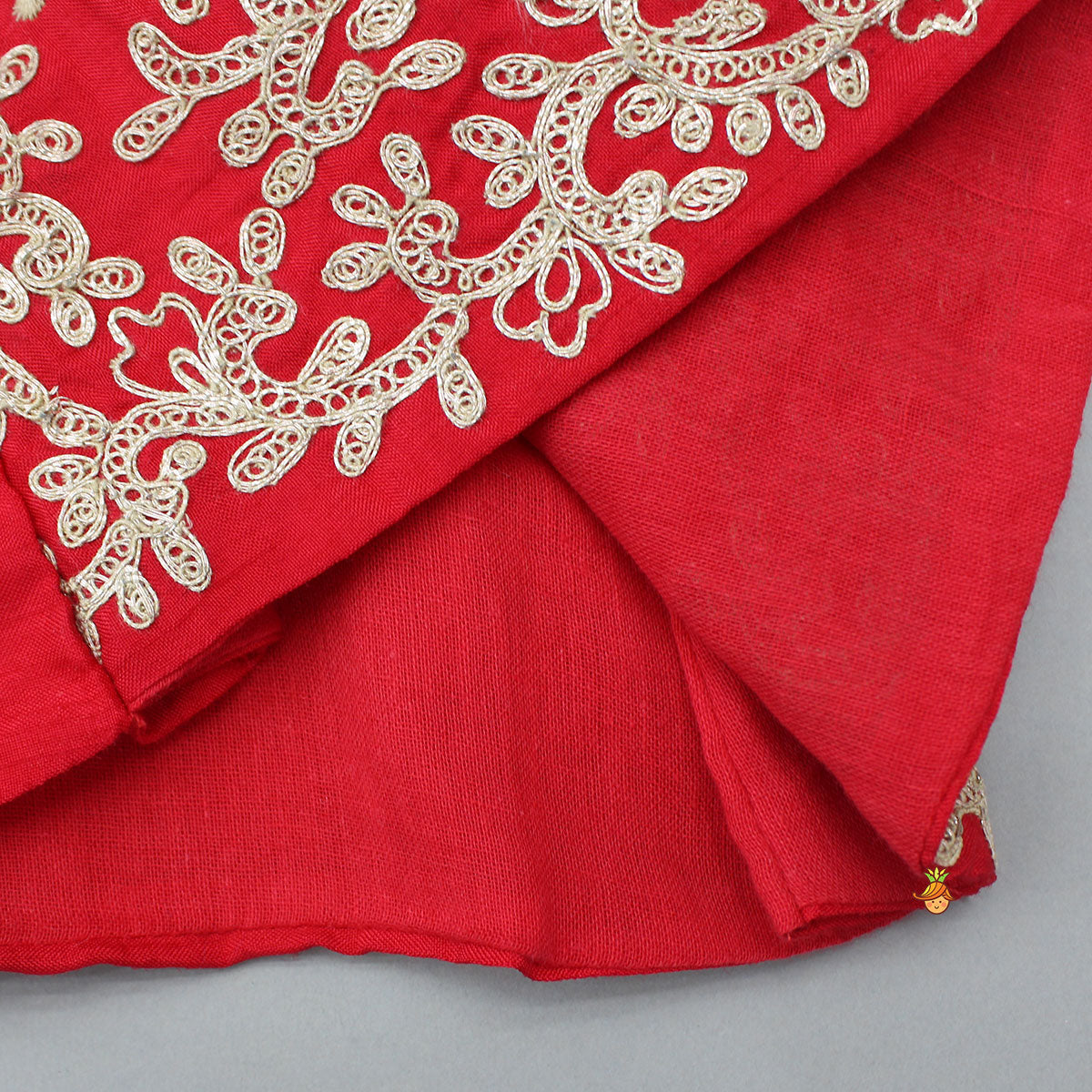 Pre Order: Red Embroidered Top And Palazzo