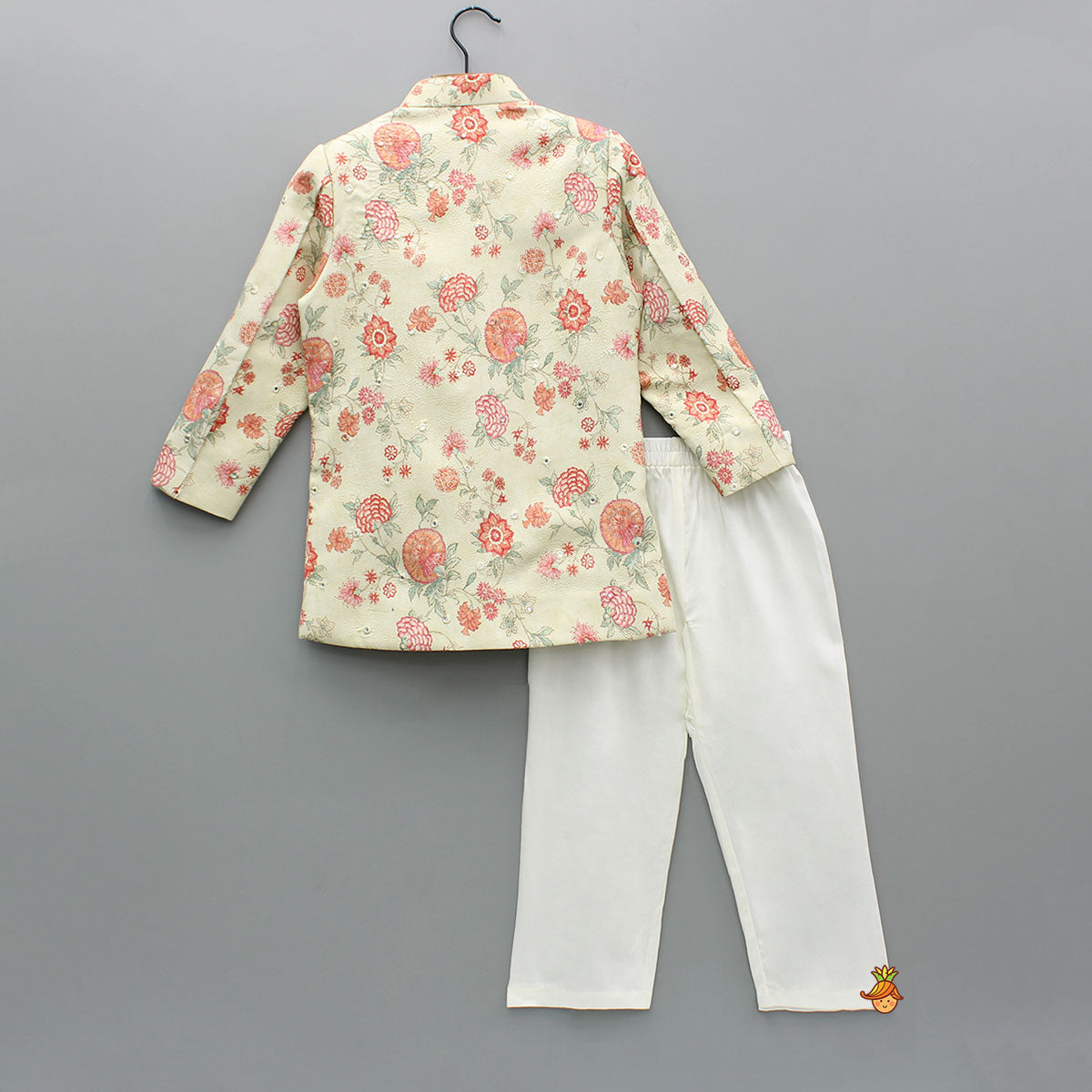 Pre Order: Floral Multicolour Printed Sherwani And Pyjama