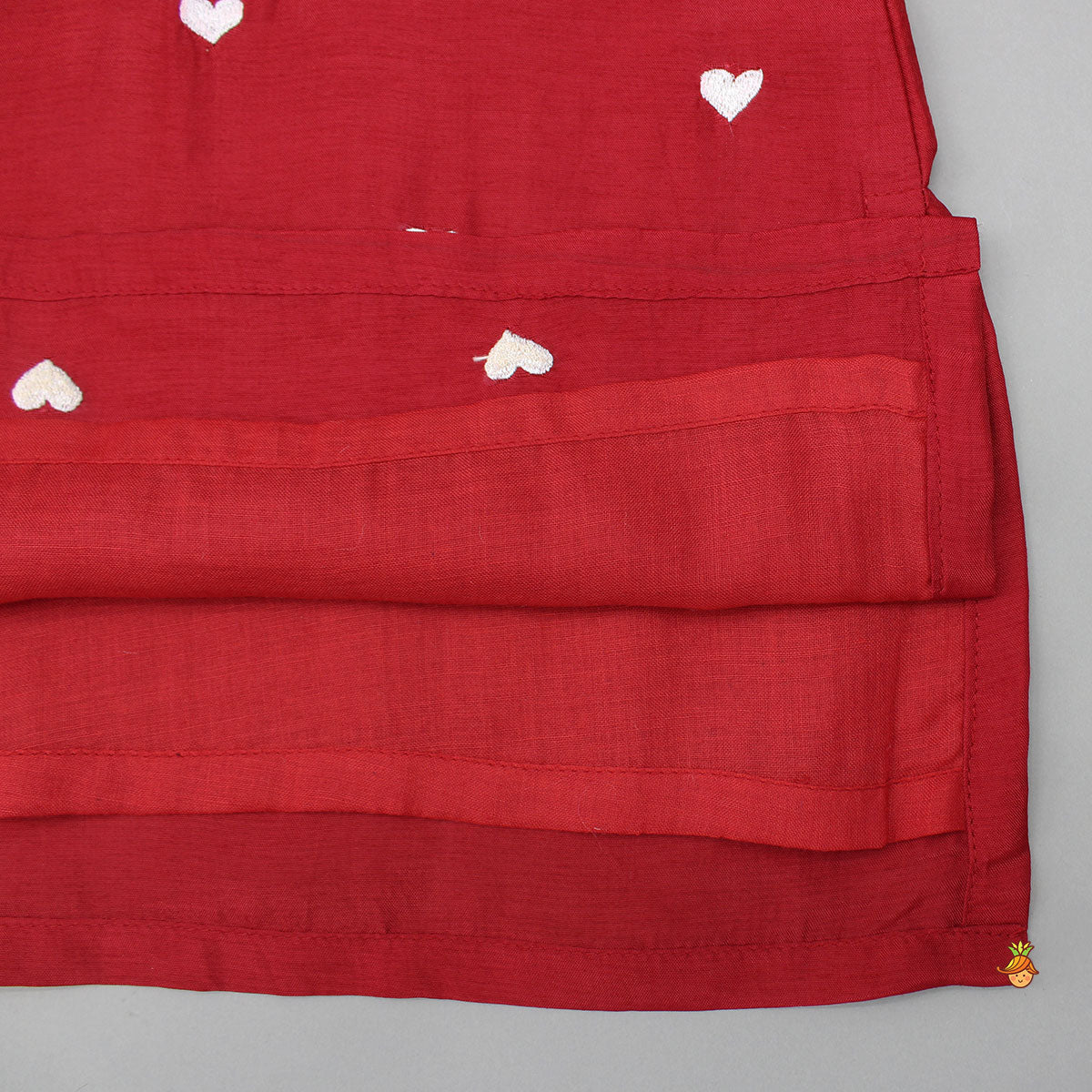 Pre Order: Red Heart Embroidered Kurta And Pyjama