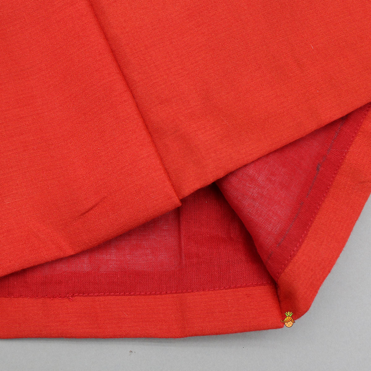 Pre Order: Red Kurta With Embroidered Front Open Jacket And Pyjama