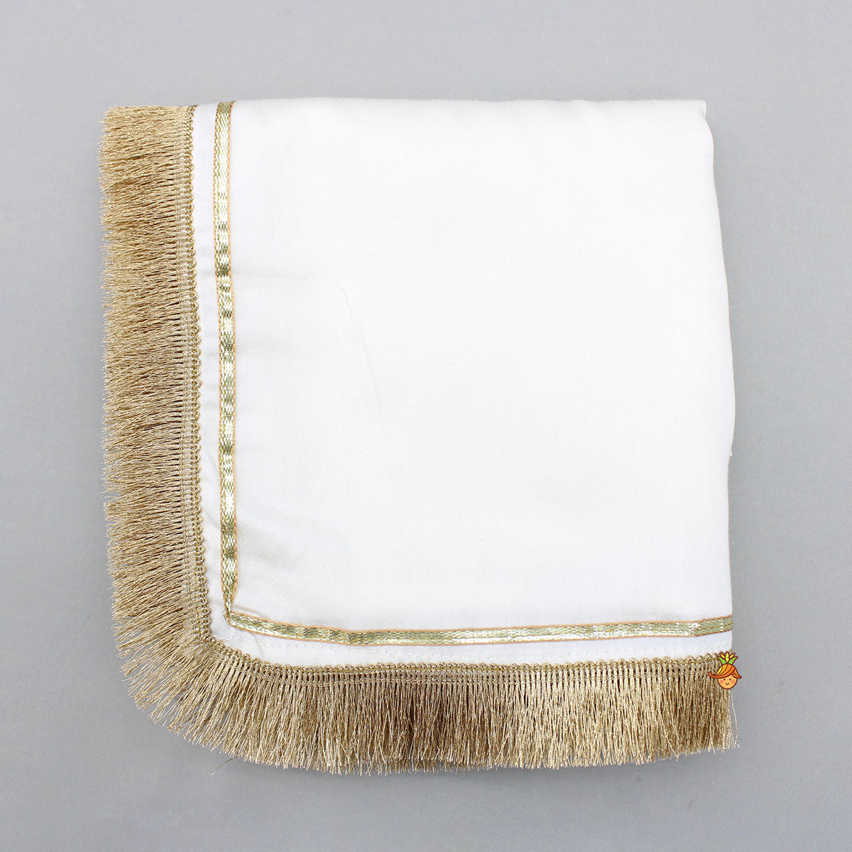 Pre Order: Off White Gota Lace Detailed Top And Lehenga With Dupatta