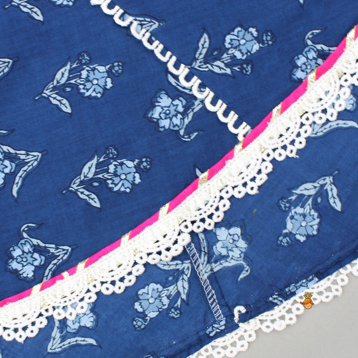 Pre Order: Blue Printed Flared Top And Palazzo