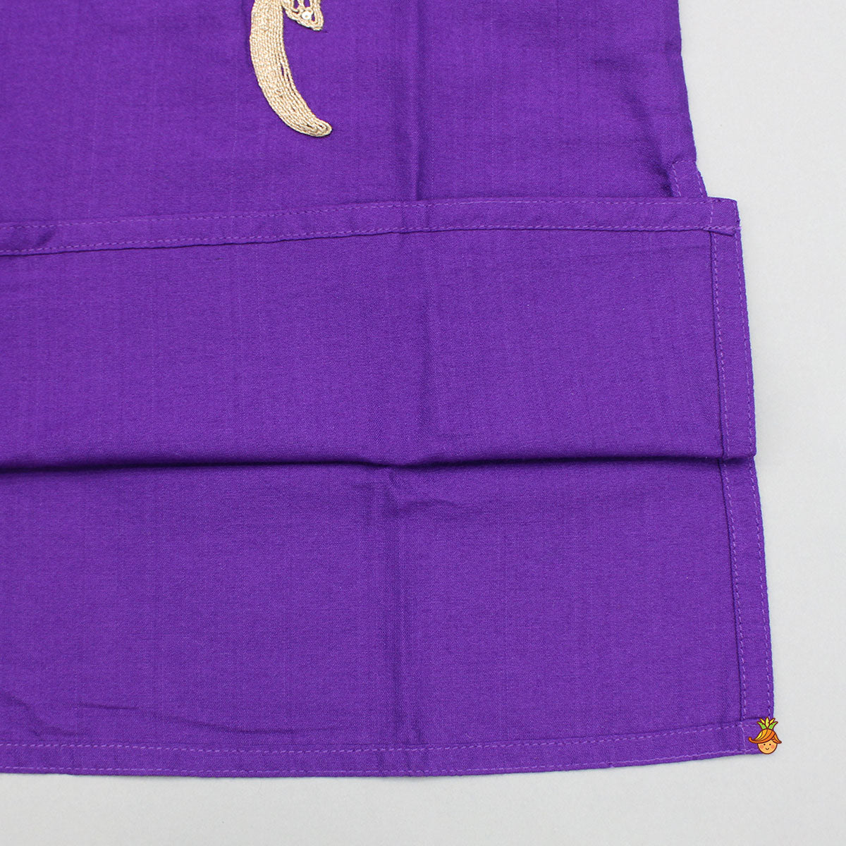 Pre Order: Purple Bird Embroidered Kurta And Pyjama