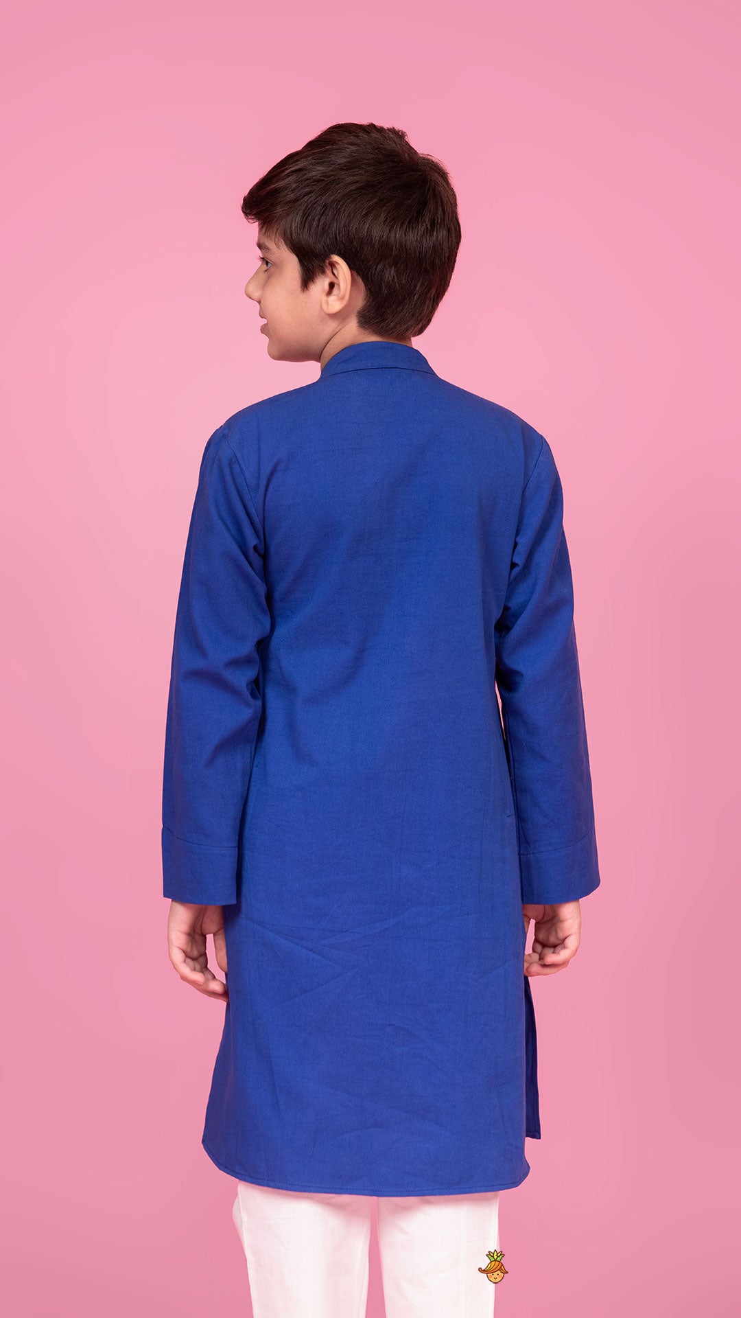 Pre Order: Blue Pleated One Side Flap Stylish Kurta With Pant