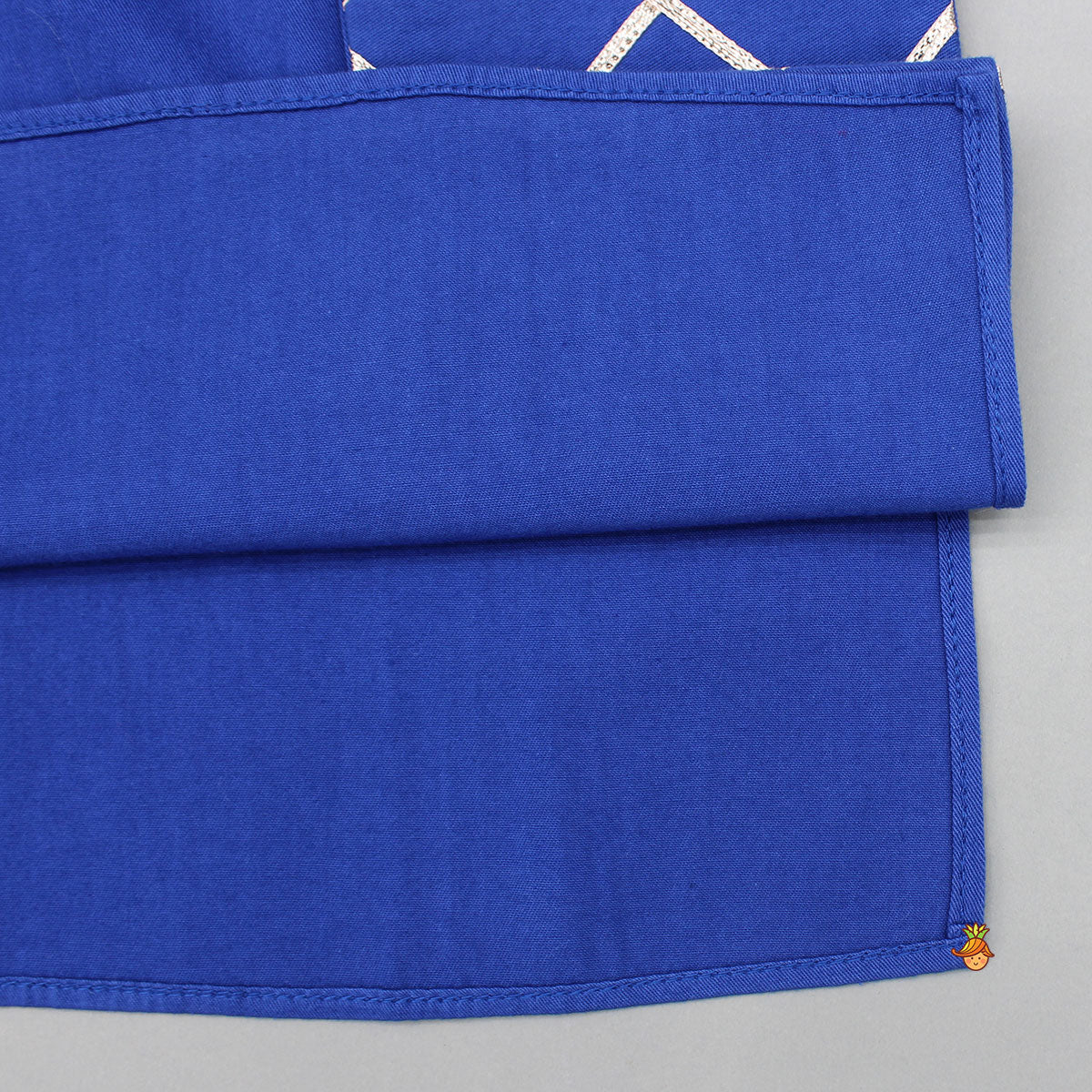 Pre Order: Blue Pleated One Side Flap Stylish Kurta With Pant