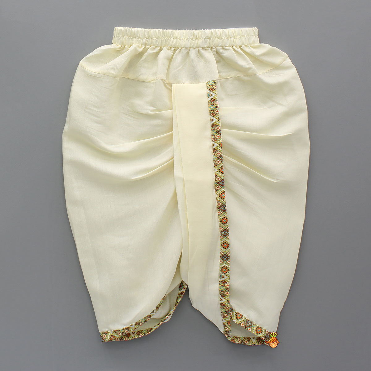 Multicolour Thread Embroidered Kurta And Cream Dhoti