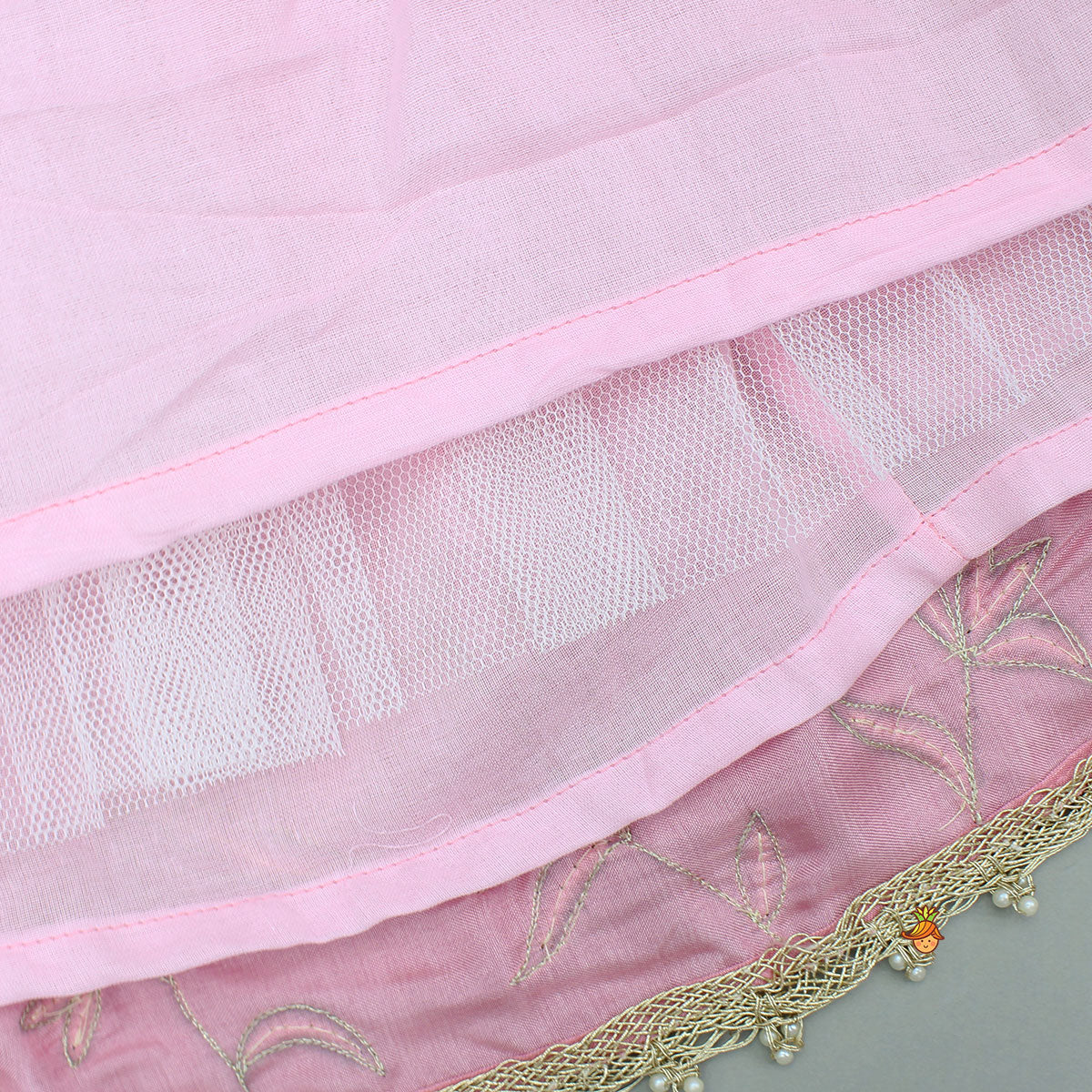 Pre Order: Pink Embroidered Top And Lehenga