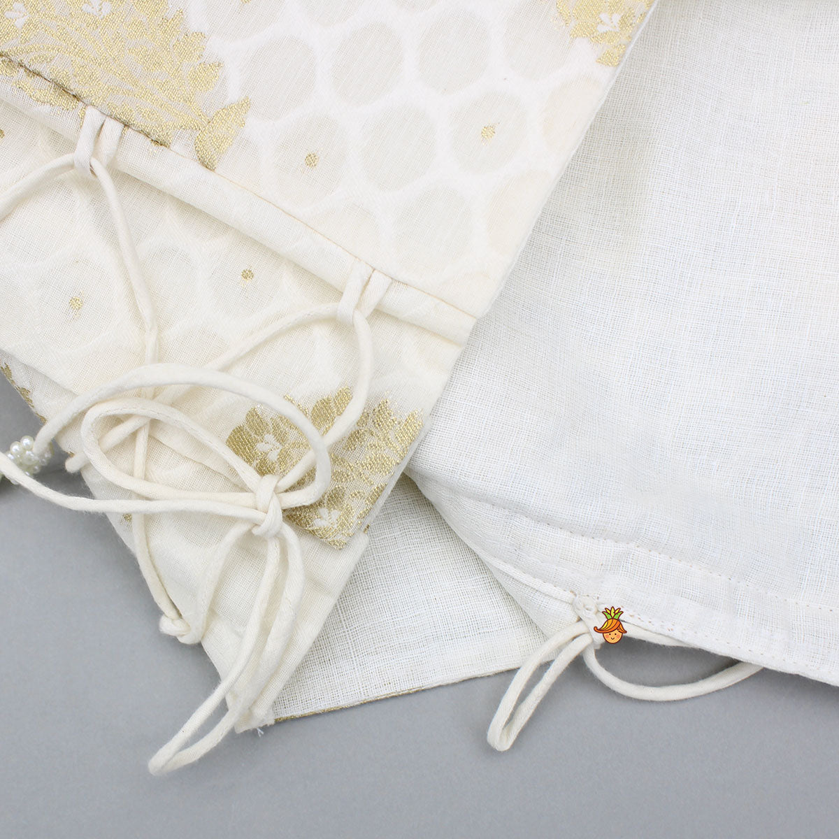 Pre Order: Off White Embroidered Embellished Top And Palazzo