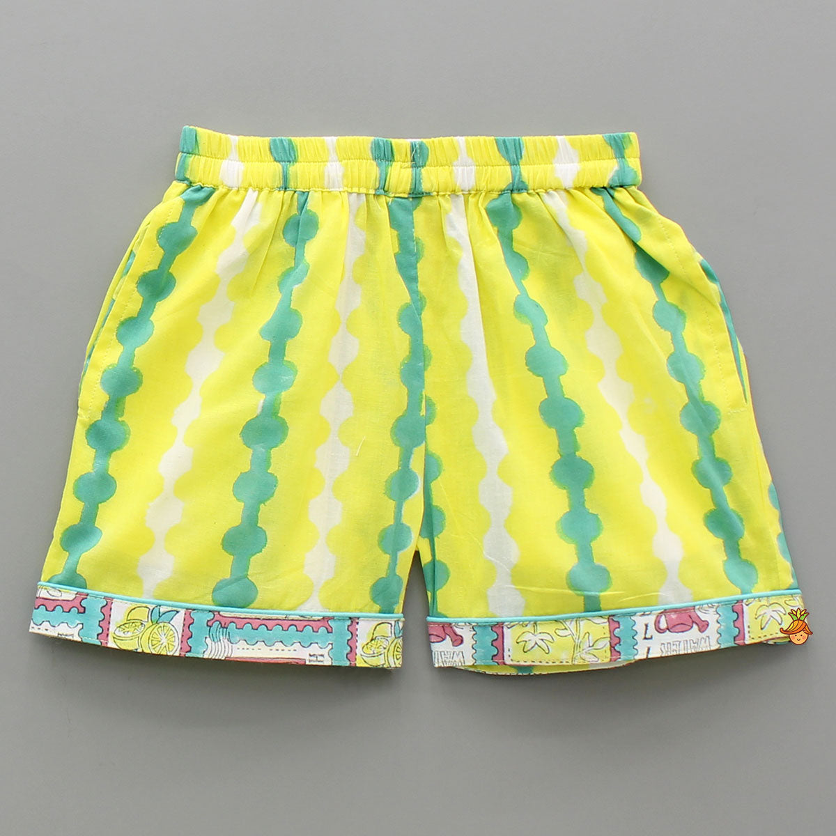 Pre Order: Hand Block Printed Notch Collar Top And Shorts