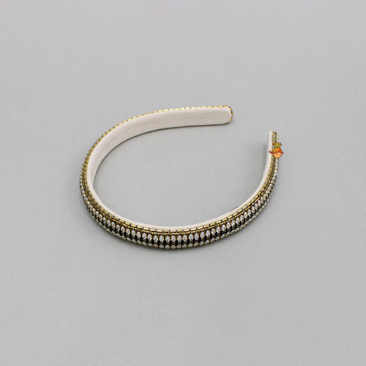 Black And White Artificial Stones Embellished Hairband