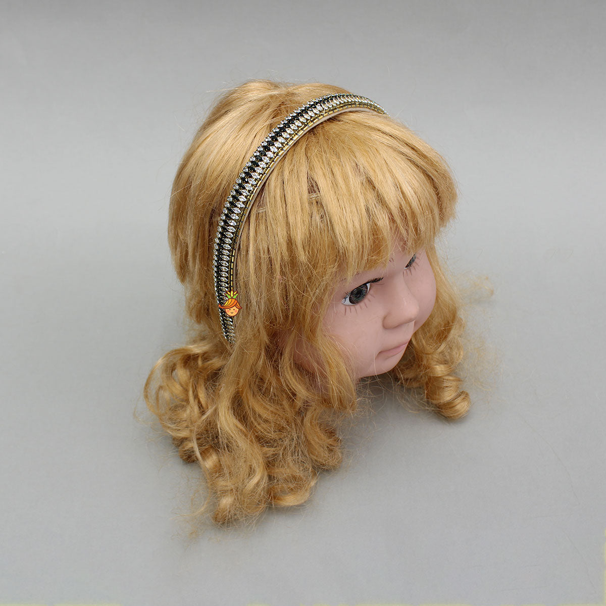 Black And White Artificial Stones Embellished Hairband