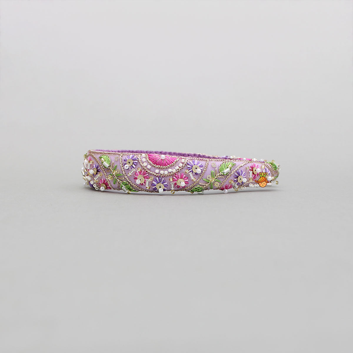 Purple Embroidered And Embellished Hairband