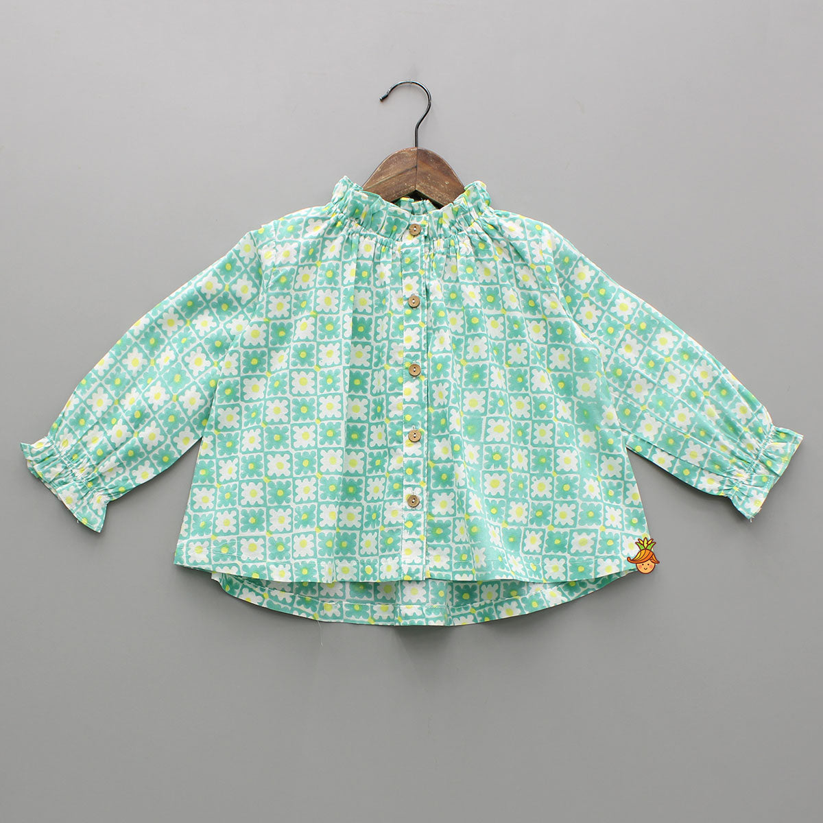Pre Order: Multicolour Floral Hand Block Printed Top And Pyjama