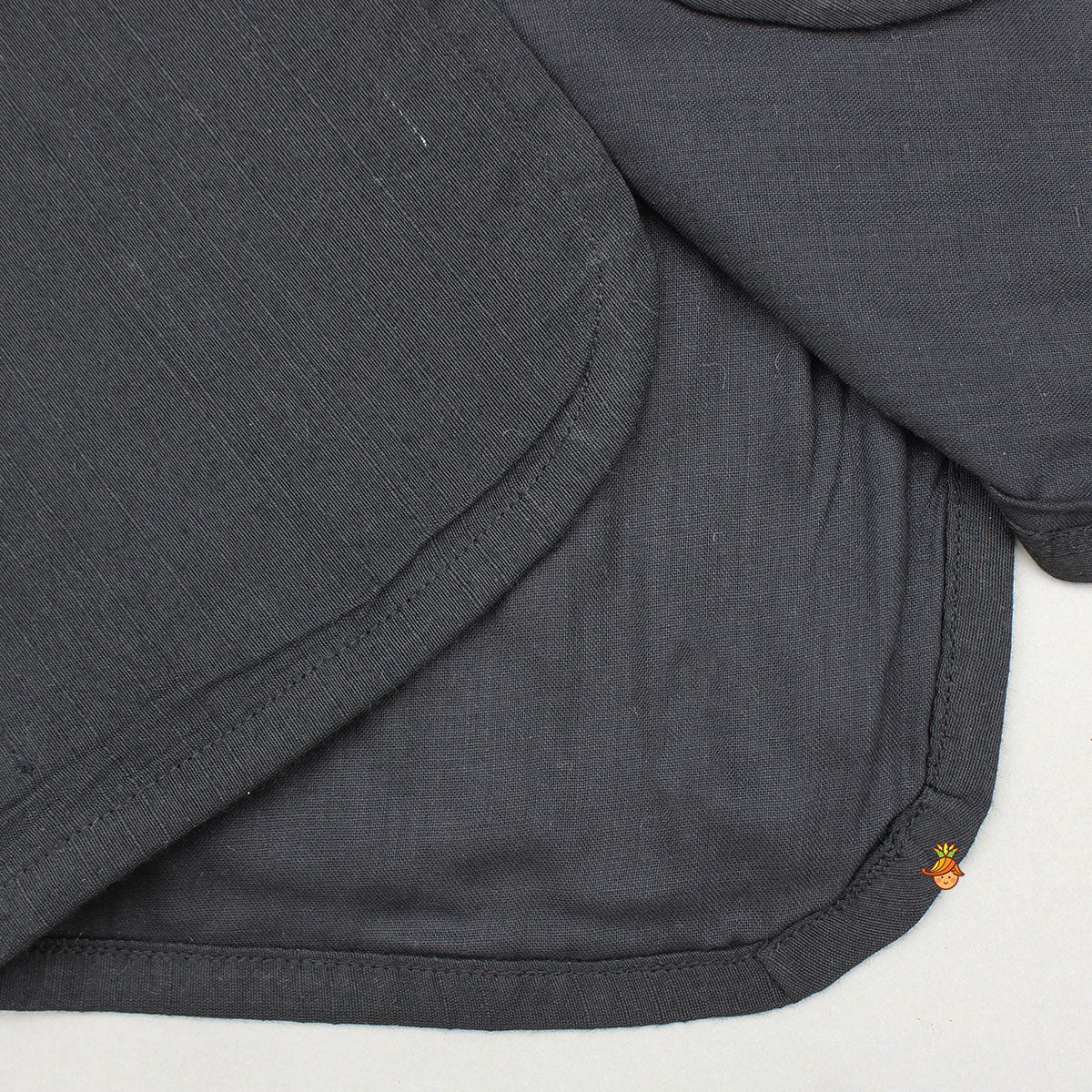 Pre Order: Exquisite Black Kurta And Velcro Wrap Lungi