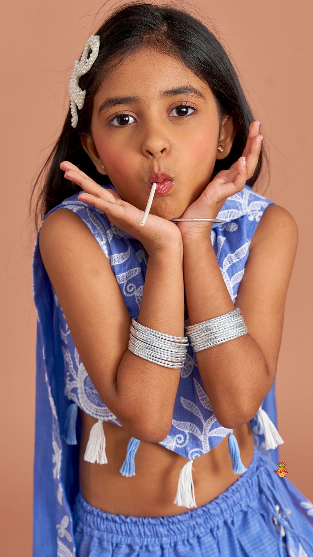 Pre Order: Embroidered And Embellished Top With Lehenga And Dupatta