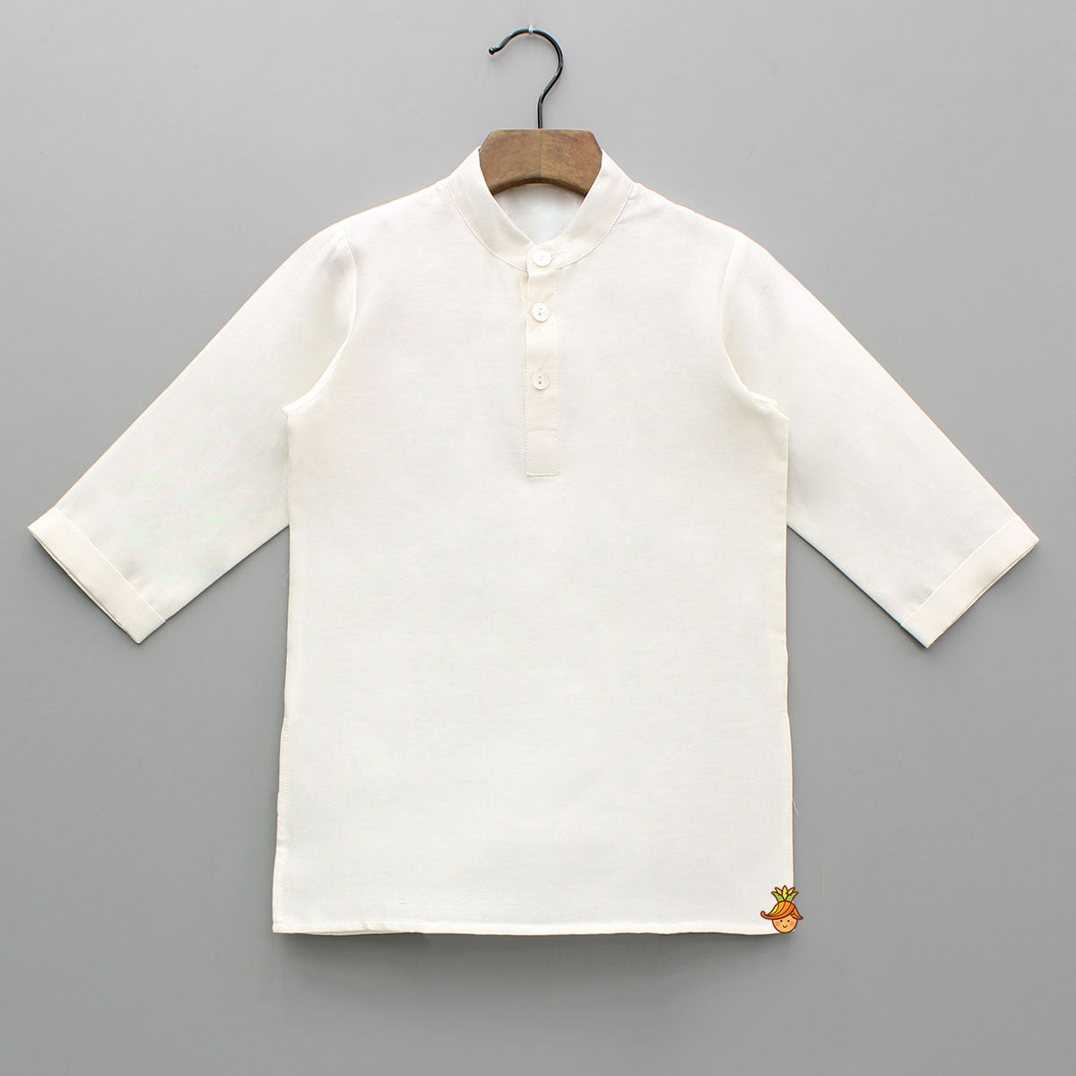 Cream Kurta With Purple Embroidered Jacket And Pyjama