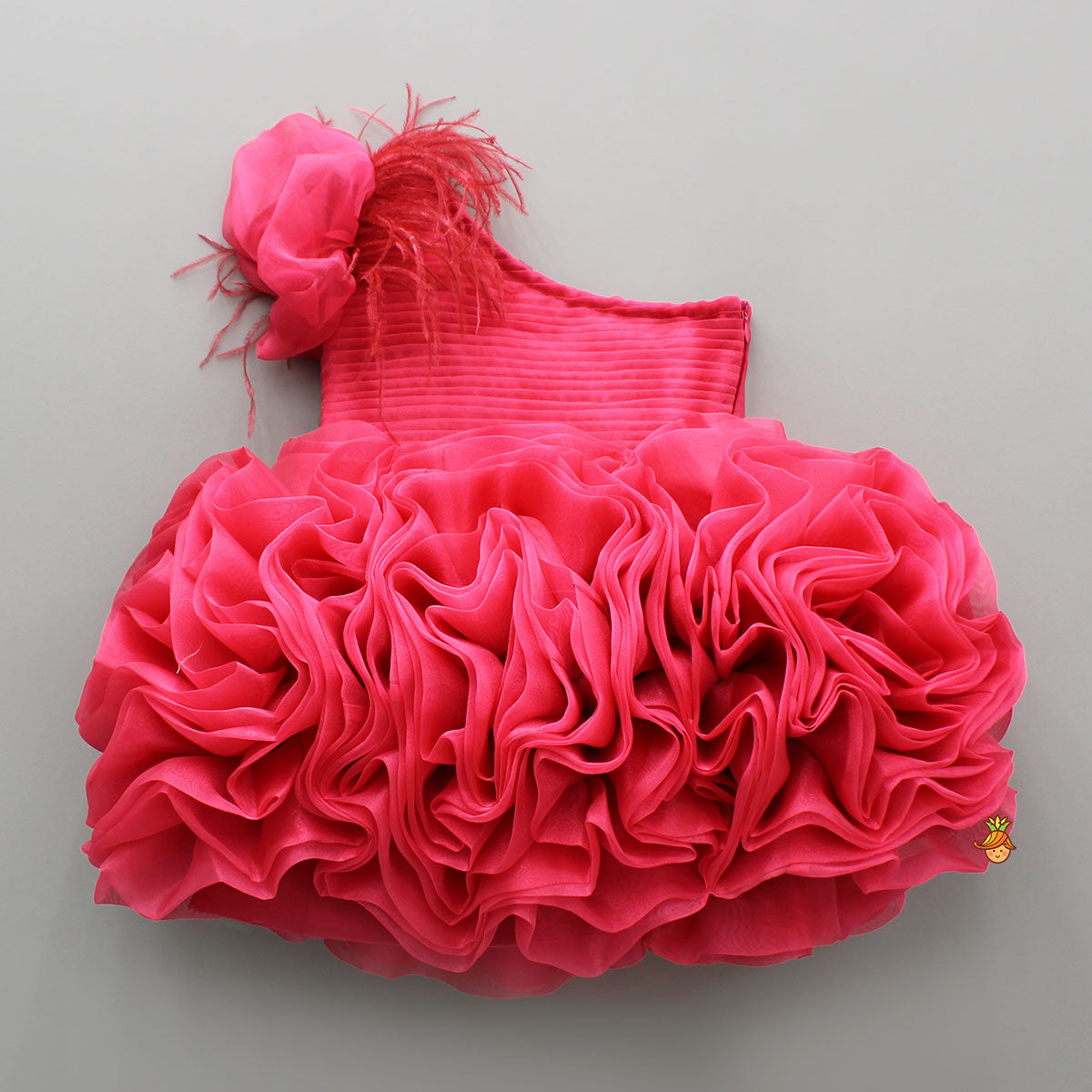 Pre Order: Pink One Shoulder Embellished Dress