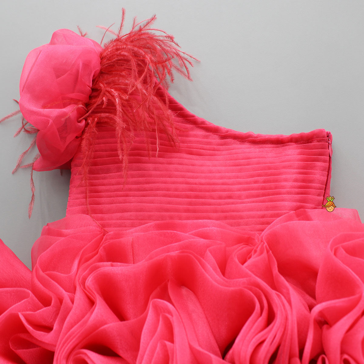 Pre Order: Pink One Shoulder Embellished Dress