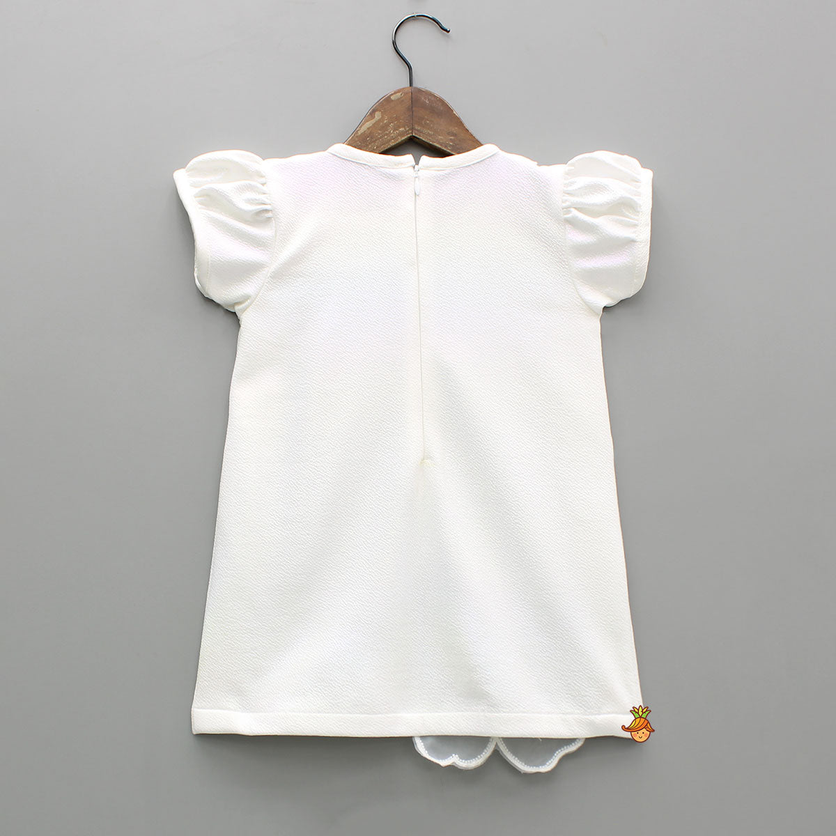 White Embellished Dress With Matching Sling Bag