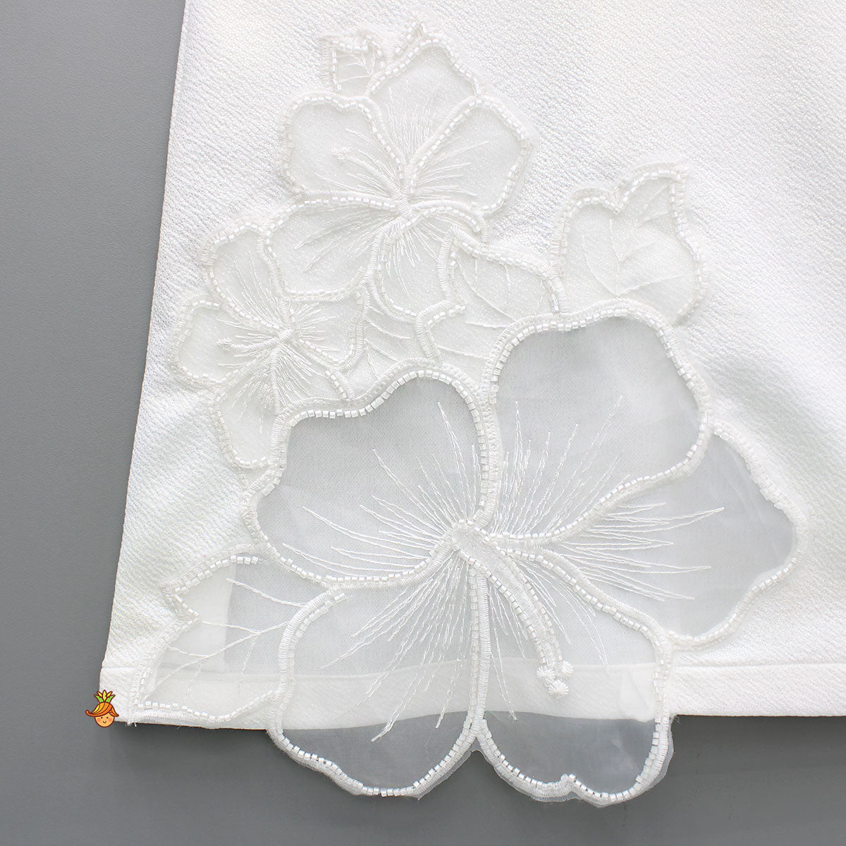 White Embellished Dress With Matching Sling Bag