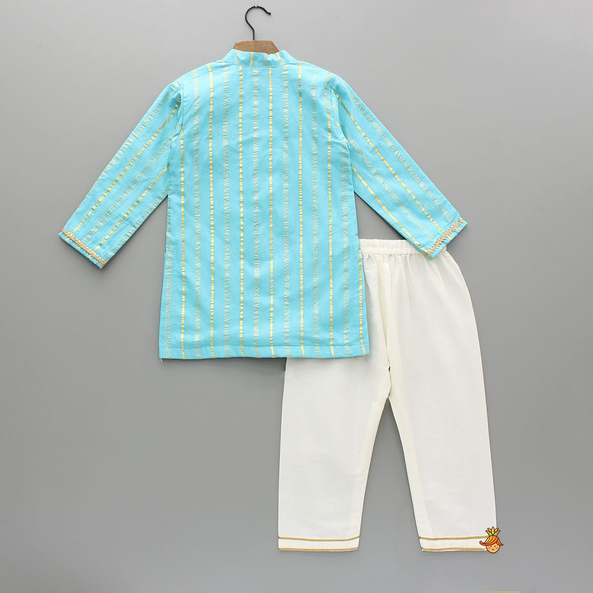 Pre Order: Blue Embellished Kurta And Pyjama