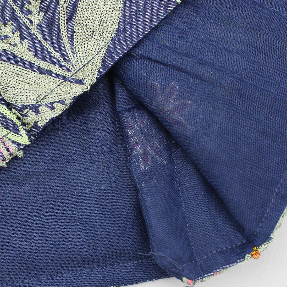 Blue Denim Embroidered Top And Stylish Skirt