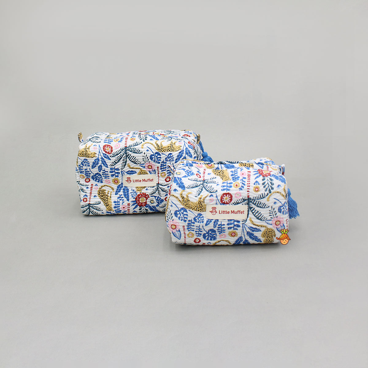 Jungle-Themed Printed Pouch Bags - Set Of 2