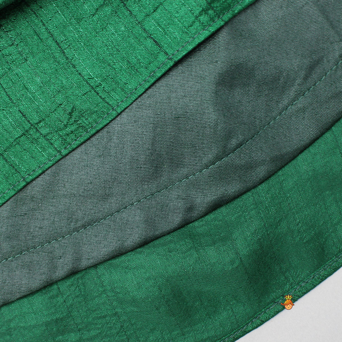 Pre Order: Green Lace Embroidered One Shoulder Top With Attached Pleated Dupatta And Stylish Dhoti Skirt