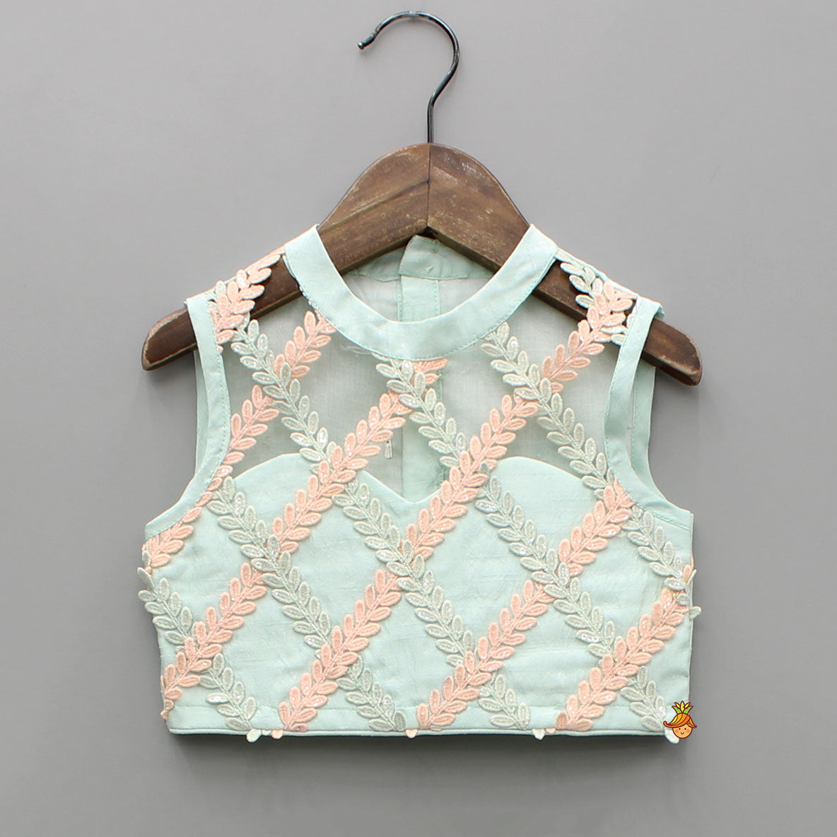 Pre Order: Sequin Embroidered Lace Detailed Top And Umbrella Style Flared Palazzo