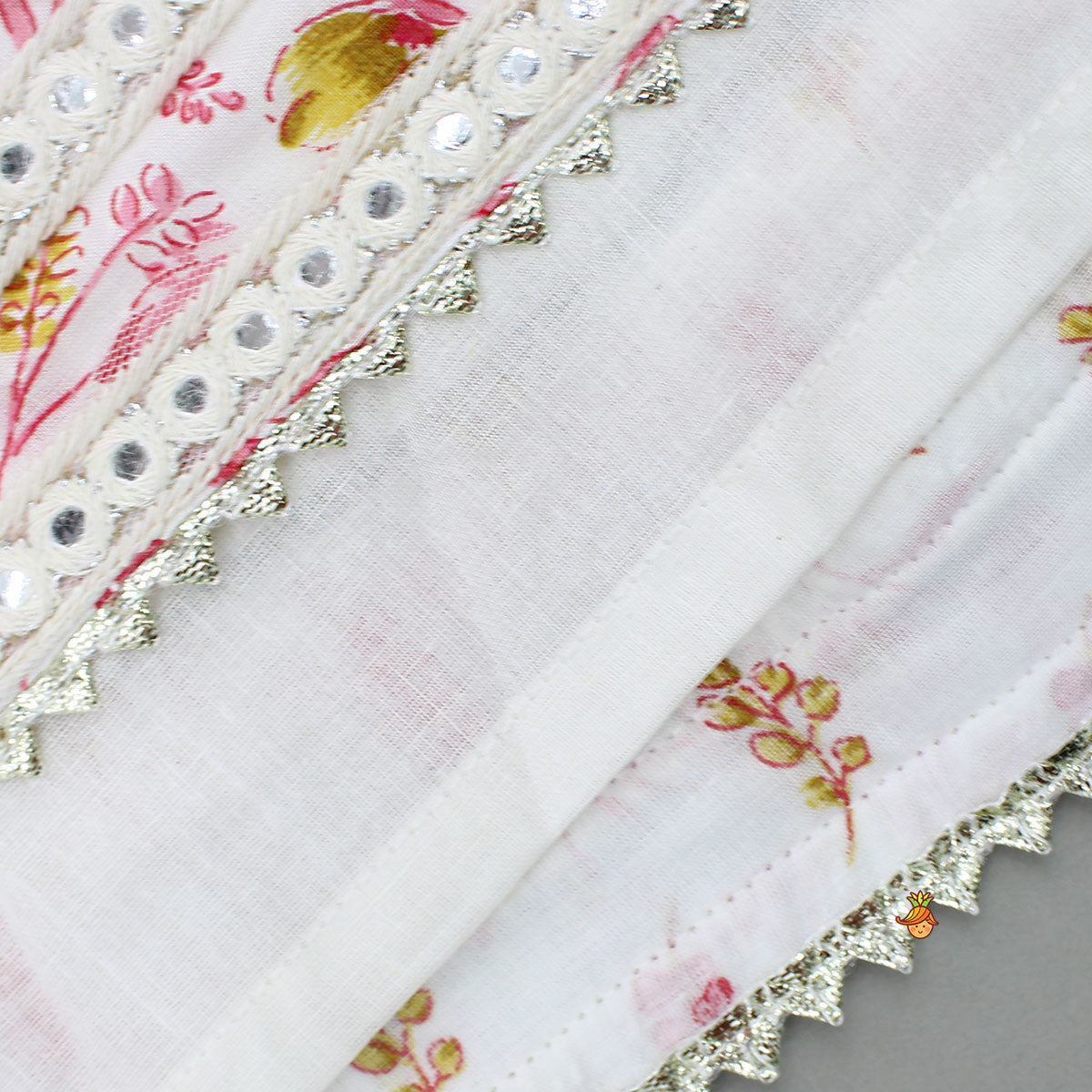 Pre Order: Floral Printed Tie Up Strappy Top And Lehenga