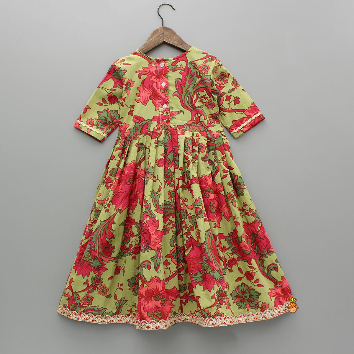 Pre Order: Multicolor Floral Printed Cotton Kurti With Dupatta