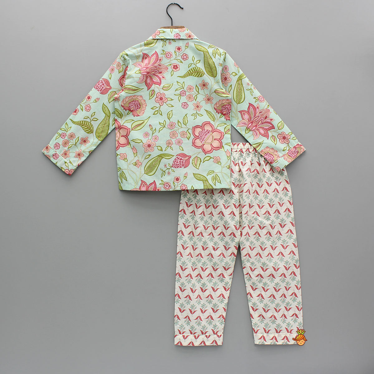 Pre Order: Floral Printed Notch Collar Top And Pyjama