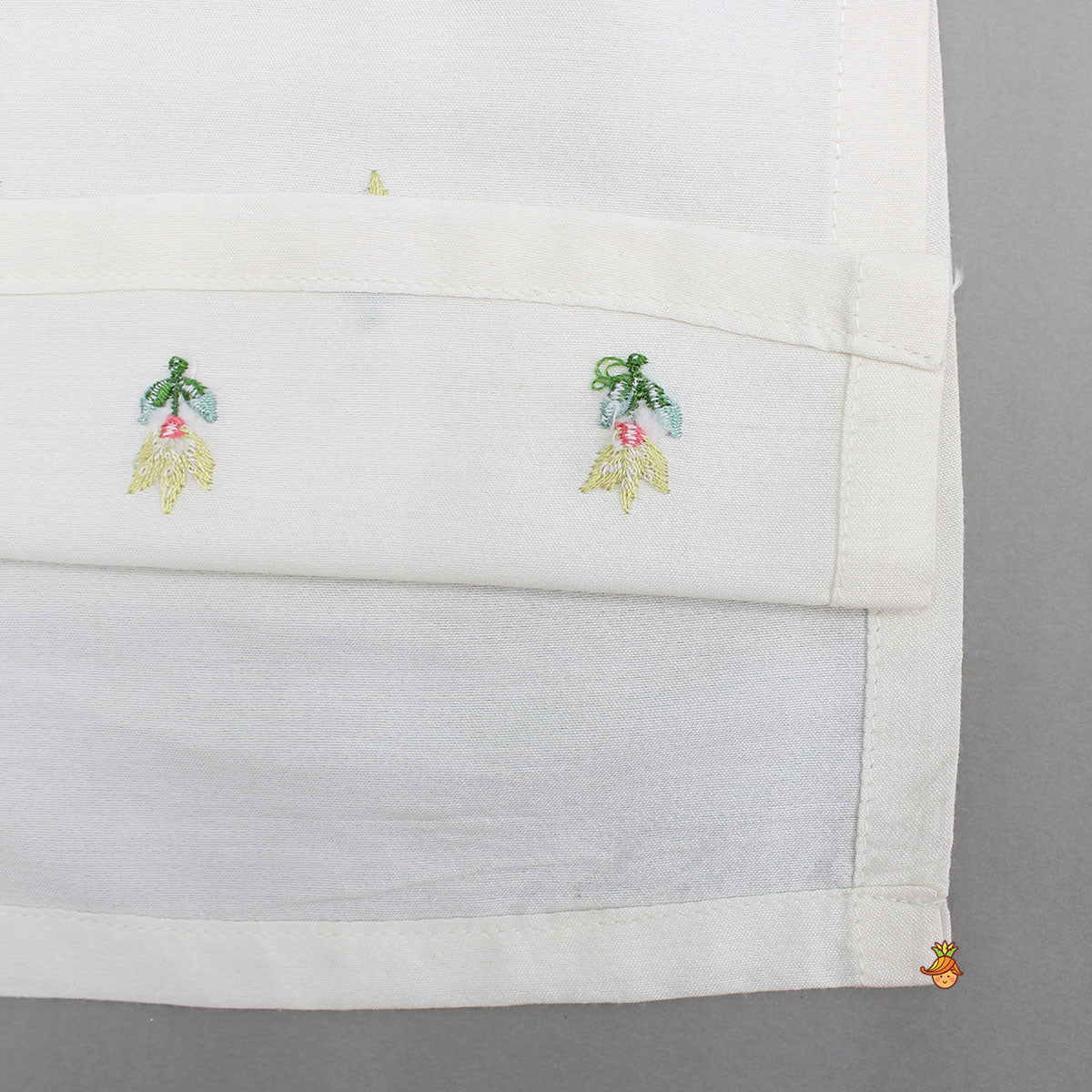 Pre Order: Cream Embroidered Kurta And Multicolour Printed Jacket With Pyjama
