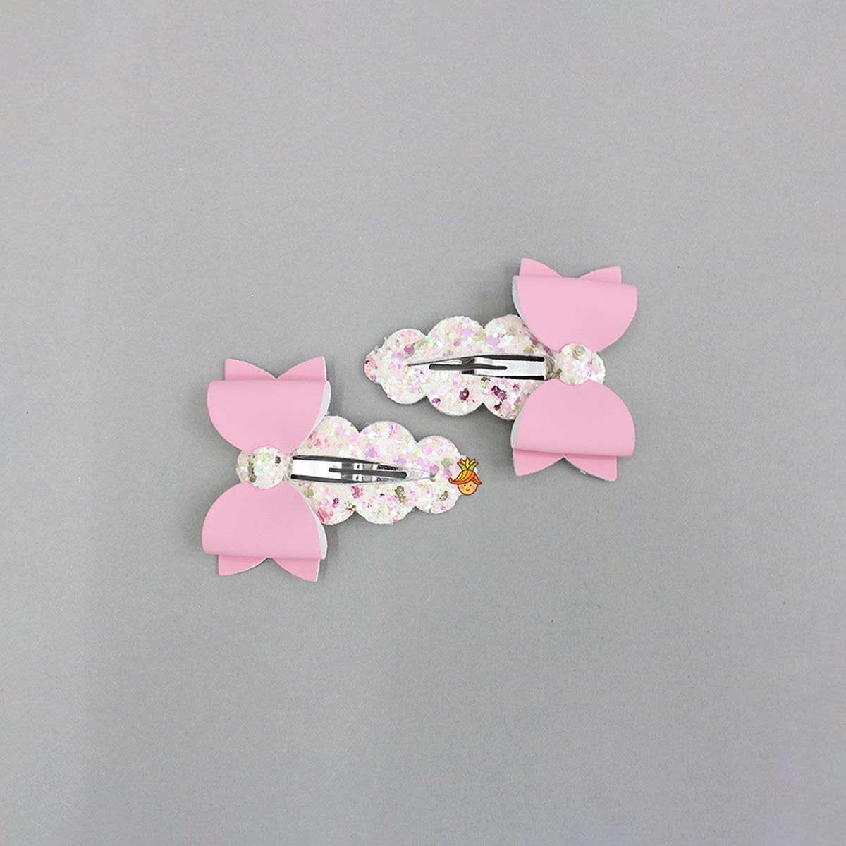 Pink Embellished Glittery Hair Clips